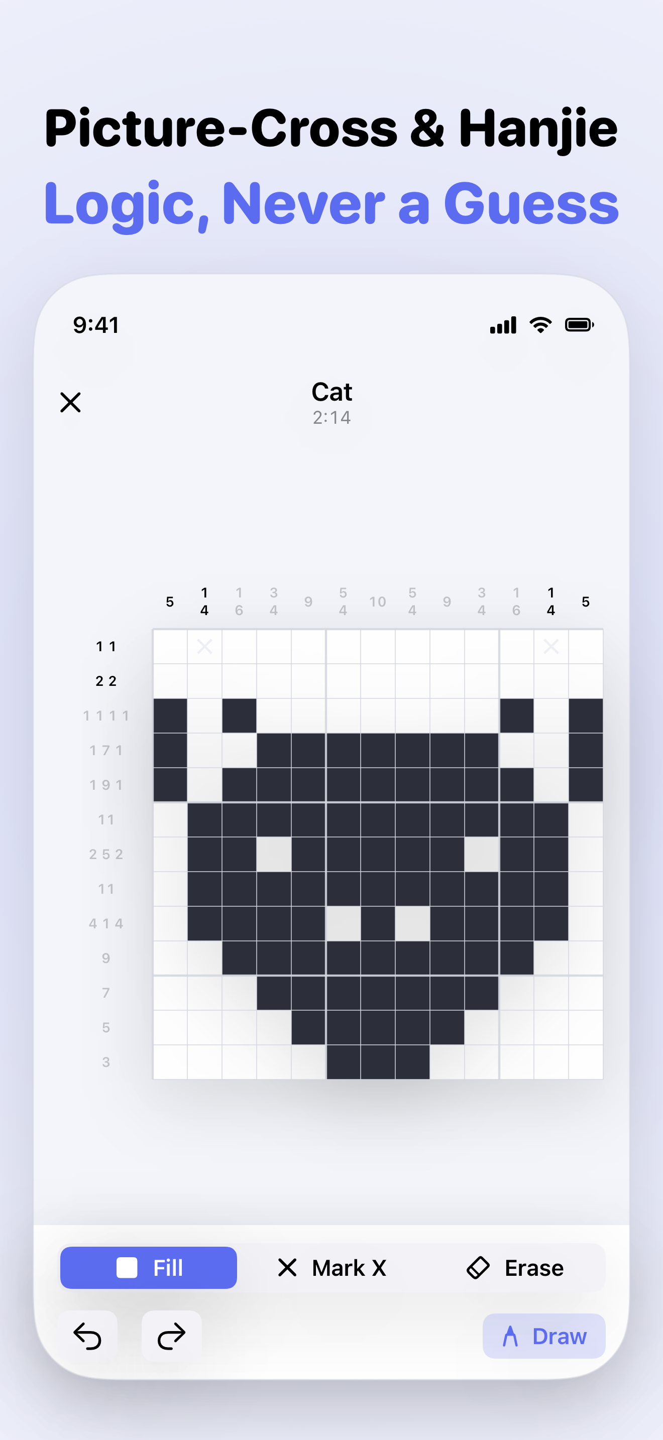 Solving a picture-cross logic puzzle